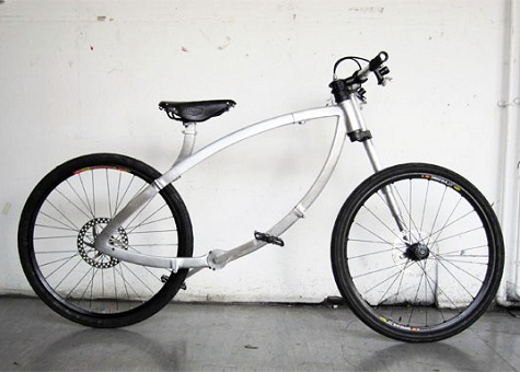 車輪と同じサイズになる折り畳み自転車