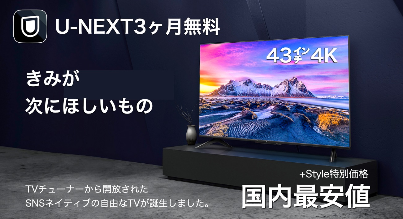+Style 43型チューナーレスAndroid TV「SmartTV」